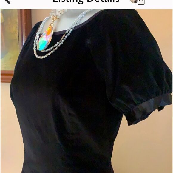 Rachel‎ Zoe Black Velvet Lace-Back Puff Sleeve Mini Dress Black Size 8 NWT - Picture 6 of 12